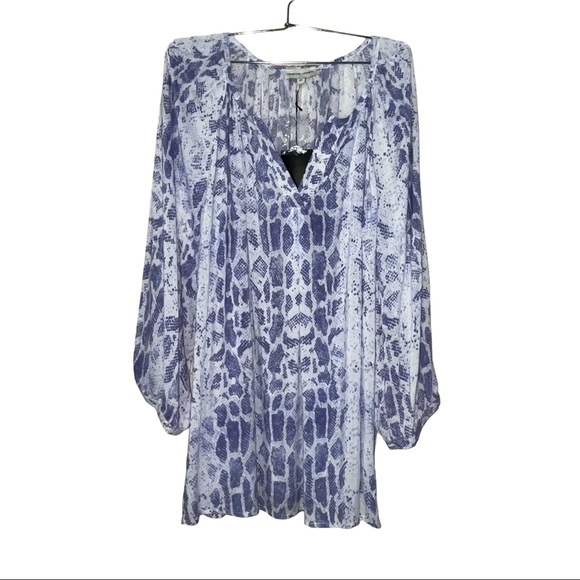 NWT Adrienne Vittadini Purple Snake Skin Tunic Blouse size 2X - Picture 3 of 10